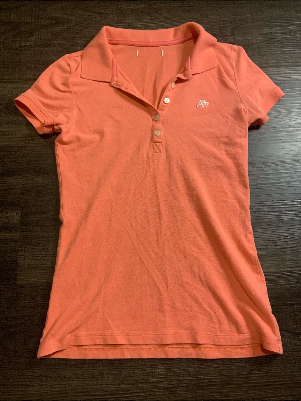 Aeropostale Coral Short-Sleeve Polo Button-Down